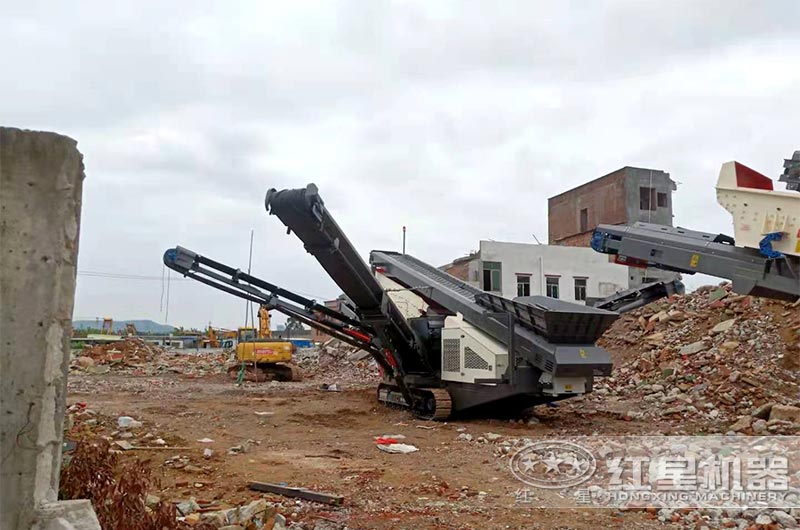 移動建筑垃圾破碎機現場